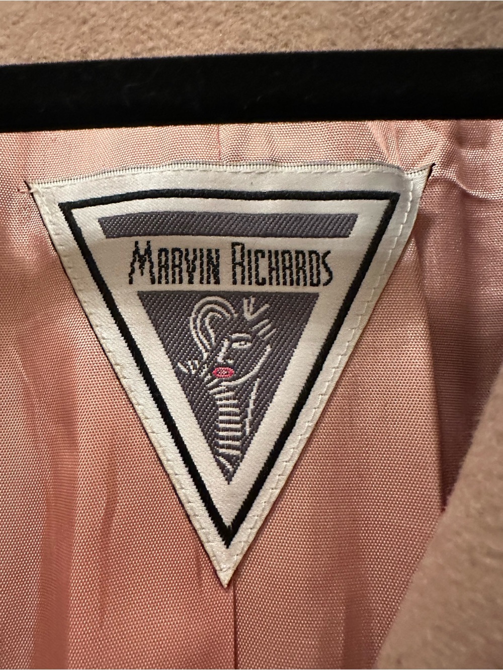 Vintage Marvin Richards 100% Wool Camel Trench Coat Pink Lined - Picture 2 of 3